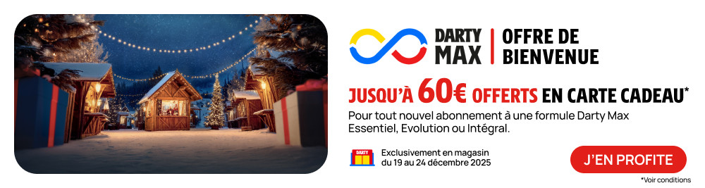 offre de bienvenue: jusqu'� 60� offerts en carte cadeau pour toute souscription � une formule darty max (exclusivement en magasin)